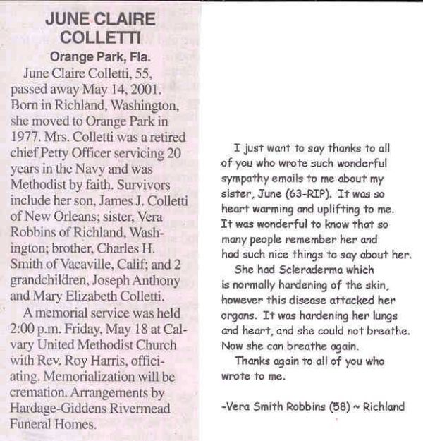 June's Funeral Notice